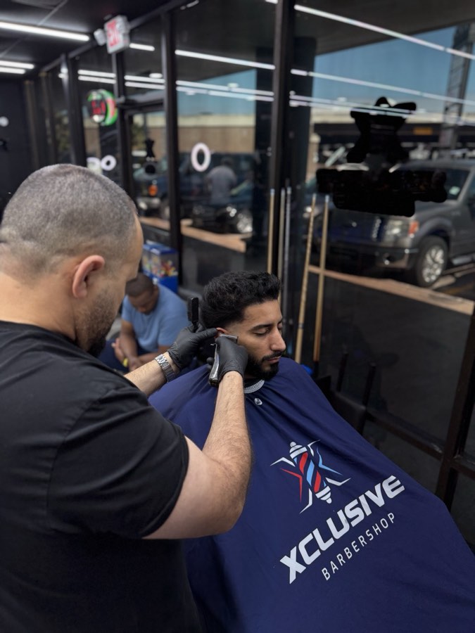 Barber at work